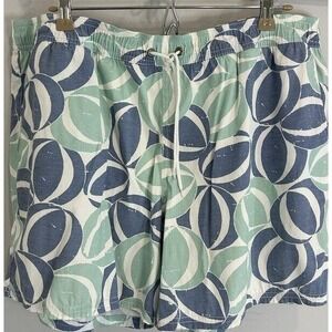 J Crew Mens Flex Swimwear Swim Trunks Briefs Mesh Liner Blue Green Beach XL